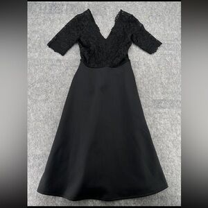 ASOS Black Lace Skater Long Sleeve Dress NEW